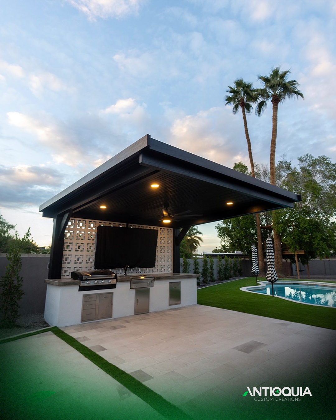 The Palm Court Oasis — Full Backyard project in Phoenix